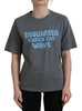 Dsquared² Gray Logo Cotton Crewneck Short Sleeve Tee T-shirt