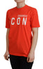 Dsquared² Orange Cotton Shiny Icon East Tee Crewneck T-shirt