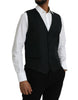 Dolce & Gabbana Black Wool Waistcoat Dress Formal Vest
