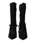 Dolce & Gabbana Black Stiletto Heels Mid Calf Boots Shoes