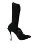 Dolce & Gabbana Black Stiletto Heels Mid Calf Boots Shoes