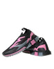 Dolce & Gabbana Black Pink Slip On Sorrento Sneakers Shoes