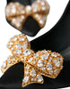Dolce & Gabbana Black Satin Bow Crystal Heels Pumps Shoes