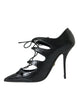 Dolce & Gabbana Black Python Leather Mary Jane Pumps Shoes