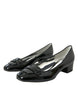 Dolce & Gabbana Black Patent Leather Block Heels Pumps Shoes