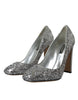 Dolce & Gabbana Silver Sequin Embellished Heels Pumps Shoes