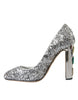 Dolce & Gabbana Silver Sequin Embellished Heels Pumps Shoes