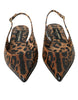 Dolce & Gabbana Brown Leopard Exotic Skin Slingback Shoes