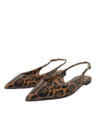 Dolce & Gabbana Brown Leopard Exotic Skin Slingback Shoes