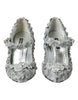Dolce & Gabbana Silver Floral Crystal Mary Jane Pumps Shoes