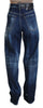 Dsquared² Blue High Waist Straight Denim Jeans San Diego