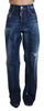 Dsquared² Blue High Waist Straight Denim Jeans San Diego
