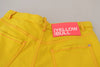 Dsquared² Yellow Cotton High Waist Baggy Women Hotpants Shorts