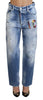 Dsquared² Blue Icon High Waist Straight Denim Jeans Boston
