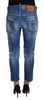 Dsquared² Blue Cotton Low Waist Cropped Cool Girl Denim Jeans
