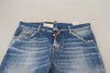 Dsquared² Blue Cotton Low Waist Cropped Cool Girl Denim Jeans