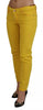 Dsquared² Yellow Cotton Low Waist Cropped Jennifer Denim Jeans
