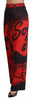 Dsquared² Red Printed High Waist Straight Pants