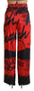 Dsquared² Red Printed High Waist Straight Pants
