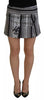 Dsquared² Gray Black Stripes Mid Waist A-line Mini Skirt