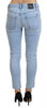 Dsquared² Blue Tattered Mid Waist Cropped Twiggy Denim Jeans