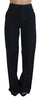 Dsquared² Black Checkered High Waist Straight Pants