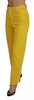 Dsquared² Yellow Cotton High Waist Straight Denim Boston Jeans
