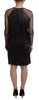 Dsquared² Black Tie Dye Mesh Long Sleeves Cotton Shift Dress