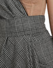 Dolce & Gabbana Gray Beige Layered One Shoulder Maxi Dress