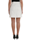 Dolce & Gabbana White Floral Brocade Embellished Mini Skirt