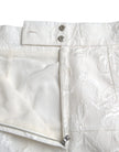 Dolce & Gabbana White Floral Brocade Embellished Mini Skirt