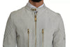 Dolce & Gabbana Leather White Biker Motorcycle Jacket