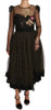 Dolce & Gabbana Black Gold Crystal Heart A-line Dress