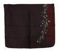 Dolce & Gabbana Bordeaux 100% Silk Floral Wrap Women Scarf