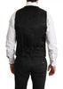 Dolce & Gabbana Black Wool Stretch Waistcoat Formal Dress Vest