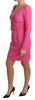 Dolce & Gabbana Pink Plunging Bodycon Sheath Mini Rayon Dress