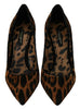 Dolce & Gabbana Brown Leopard Pony Hair Heels Pumps Shoes