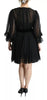 Dolce & Gabbana Black Mesh Pleated Mini Silk Blend Dress