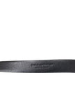 Dolce & Gabbana Black Leather Silver Metal Buckle Men Belt