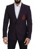 Dolce & Gabbana Purple Logo Single Breasted Wool Blazer