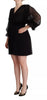 Dolce & Gabbana Black V-neck Long Sleeves Mini A-line Dress