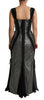 Dolce & Gabbana Black Crystals Lace Up Runway Gown Dress