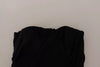 Dolce & Gabbana Black Silk Stretch Strapless Sheath Midi Dress