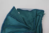 Dolce & Gabbana Blue Mesh Trim Ruched Tulle Sheath Dress