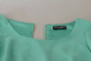 Dolce & Gabbana Mint Green Sheath Square Neckline Midi Dress