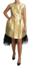 Dolce & Gabbana Polyester Gold Sleeveless A-line Tulle Dress