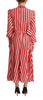 Dolce & Gabbana White Red Silk A-Line Shift Gown Maxi Dress