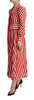 Dolce & Gabbana White Red Silk A-Line Shift Gown Maxi Dress