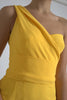 Dolce & Gabbana Yellow One Shoulder Side Slit Midi Dress