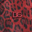 Dolce & Gabbana Red Leopard Bomber Short Coat Jacket
